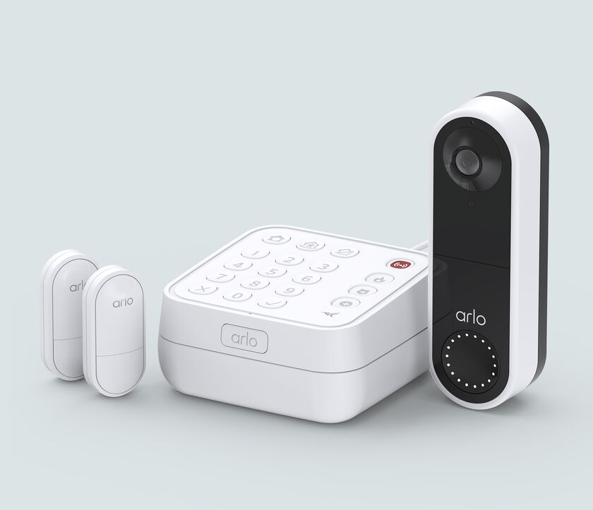 The Security System with 2 Sensors & Wired Doorbell Bundle - White